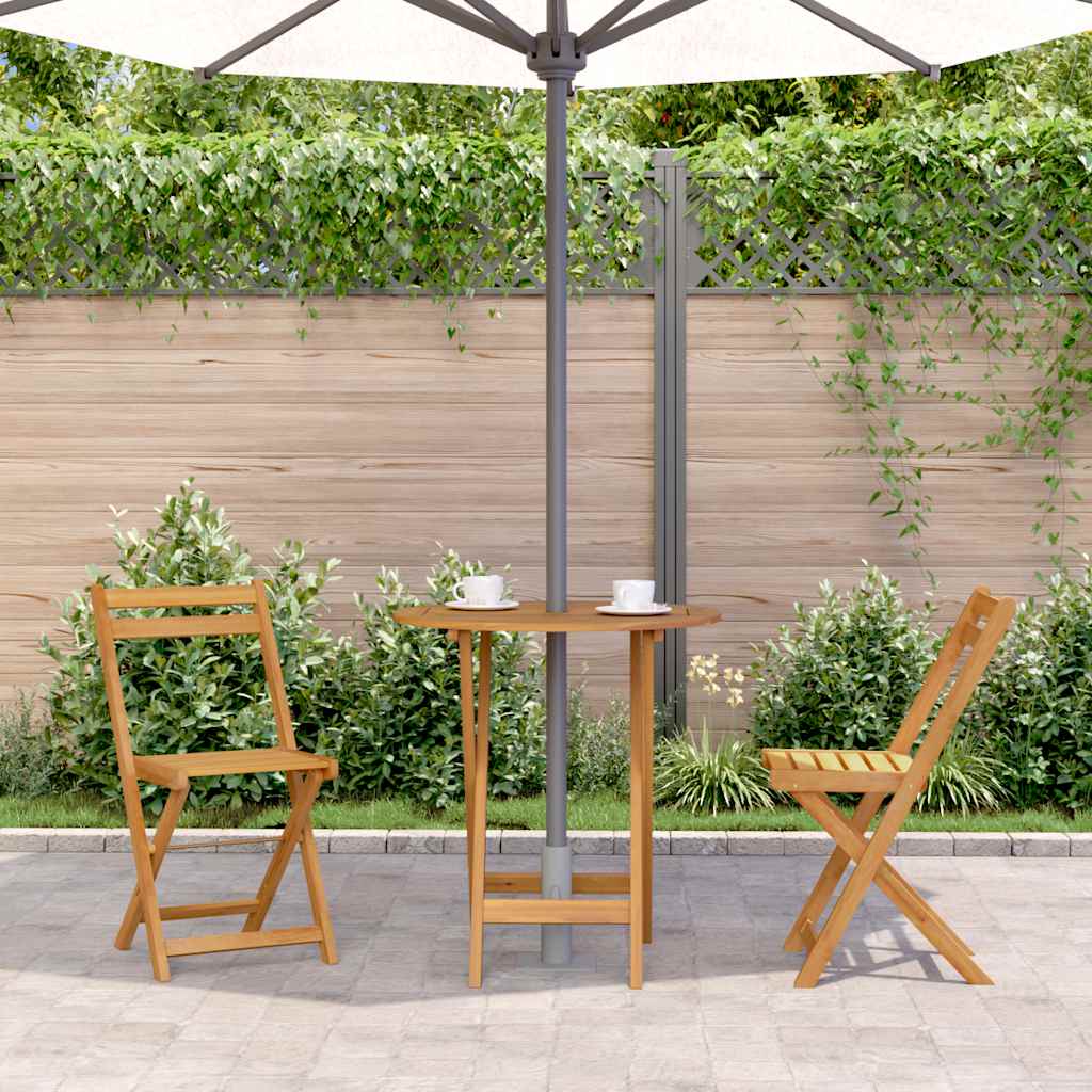 Klappbarer Gartentisch 70 cm Massivholz Akazie